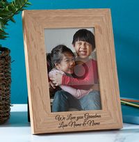 Tap to view We Love You Grandma Personalised Wooden Photo Frame - Portrait