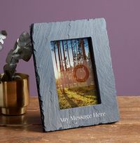 Tap to view Slate Photo Frame - Portrait Add Personalised Text