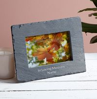 Tap to view Memorial Personalised Slate Photo Frame - Landscape