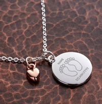 Tap to view Foot Print Heart Charm Bracelet - Personalised