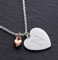 Tap to view Initial Love Heart Charm Necklace - Personalised