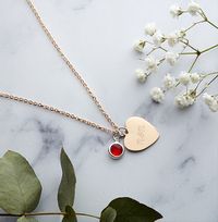 Tap to view Two Initials Birthstone Heart Necklace - Personalised