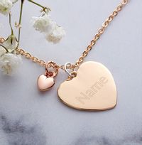 Tap to view Personalised Name Love Heart Charm Necklace