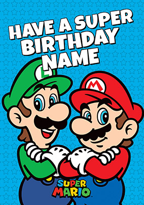 Mario Birthday Card Grandson - Get More Anythink's