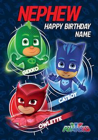 Tap to view PJ Masks Nephew Personalised Birthday Card