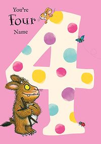Tap to view The Gruffalo - Girls 4th Birthday Personalised Card