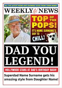 Tap to view Spoof Newspaper Dad Personalised Birthday Card