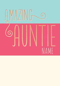 Tap to view Amazing Auntie Personalised Card