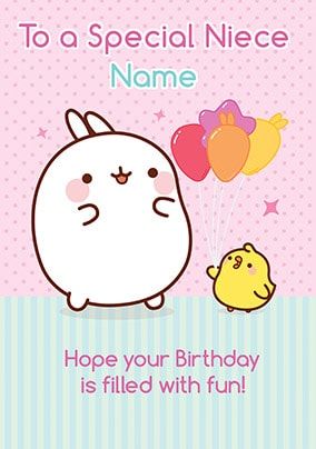 Molang - Happy Birthday Personalised Card | Funky Pigeon