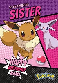 Tap to view Sister - Eevee Pokemon Personalised Birthday Card