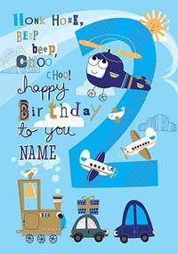 Tap to view 2nd Birthday Choo Choo Personalised Card