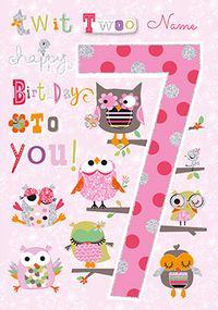 Tap to view 7th Birthday Owls Personalised Card