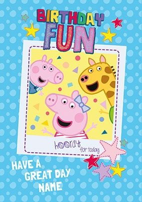 Peppa Pig - Birthday Fun Personalised Card | Funky Pigeon