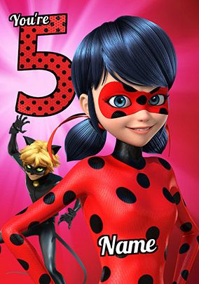 Miraculous Ladybug - You're 5 Personalised Card | Funky Pigeon