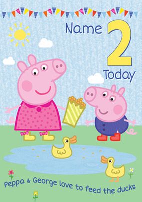 Girls 2nd Piggy Birthday Card