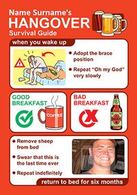 Tap to view Safety On Board - Birthday Card Hangover Survival Guide