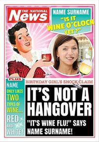 Tap to view Wine Flu Photo Upload National News Birthday Card