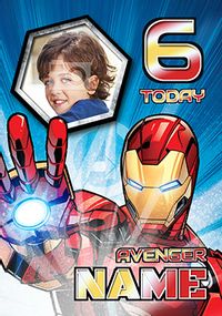 Tap to view Iron Man Age 6 Photo Birthday Card
