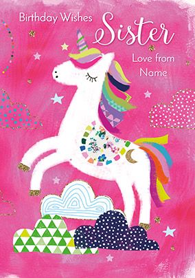 Unicorn Sister Birthday Card | Funky Pigeon