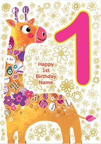 Tap to view Giraffe 1 Today Birthday Card