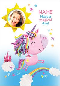 Tap to view Unicorn Magical Photo Upload Birthday Card