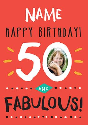 Women 50 Years Old And Fabulous Happy 50th Birthday print | Greeting Card