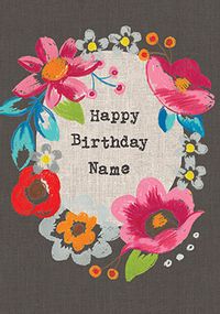 Tap to view Sarah Kelleher - Floral Personalised Birthday Card