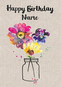 Tap to view Sarah Kelleher - Flower Vase Personalised Birthday Card
