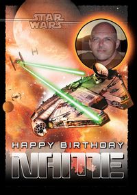 Tap to view Star Wars A New Hope Millennium Falcon Birthday Card
