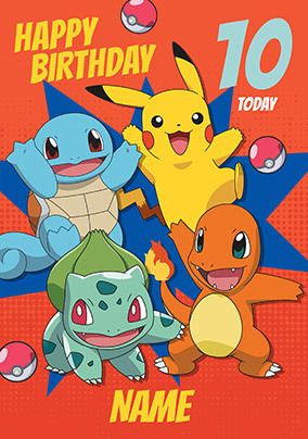 Happy 10th Birthday Pokemon Personalised Card | Funky Pigeon