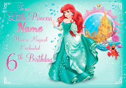 Magical Ariel Birthday Card - Disney Princess.