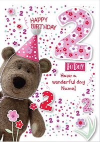 Tap to view Barley Bear Girl's 2nd Birthday Personalised Card