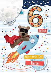 Tap to view Barley Bear Boy's 6th Birthday Personalised Card