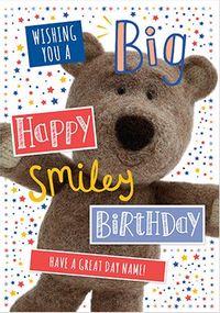 Tap to view Barley Bear Smiley Birthday Personalised Card
