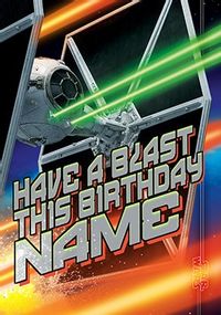 Tap to view Star Wars Tie Fighter Have a Blast Birthday Card