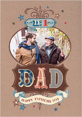 No 1 Dad Father S Day Photo Card Funky Pigeon