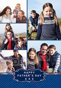 Tap to view Happy Father's Day Multi Photo Blue Banner Card