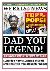 Tap to view Dad You Legend Newspaper Photo Father's Day Card