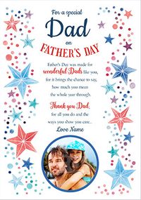 Tap to view Special Dad photo upload poem Father's Day Card