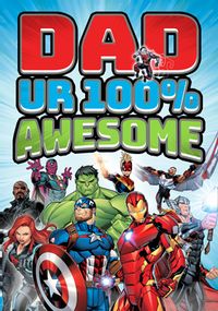 Tap to view 100% Awesome Dad Avengers Father's Day Card