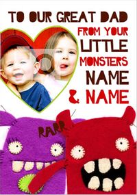 Tap to view O Sew Cute - Dad 2 Monsters Father's Day Card