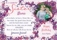 Tap to view Amore - Birthday Card To a Wonderful Sister