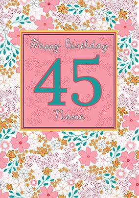 Happy 45th Birthday Personalised Card | Funky Pigeon