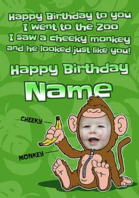Tap to view Little Dudes - Birthday Card I saw a Cheeky Monkey