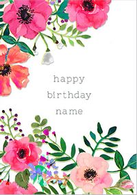 Tap to view Neon Blush - Birthday Card White Bloom