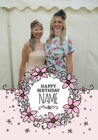 Tap to view Rhapsody - Birthday Card Photo Upload My Floral Wreath