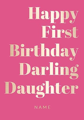 Shine Bright 1st Birthday Card Darling Daughter Funky Pigeon