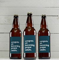 Tap to view Congrats on Becoming Proper Adults Personalised Beer - Multi Pack