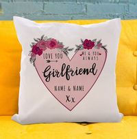 Tap to view Girlfriend Personalised Heart Cushion