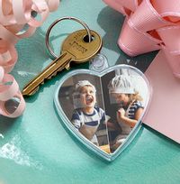 Tap to view Two Photo Portrait (Left & right) Heart Keyring